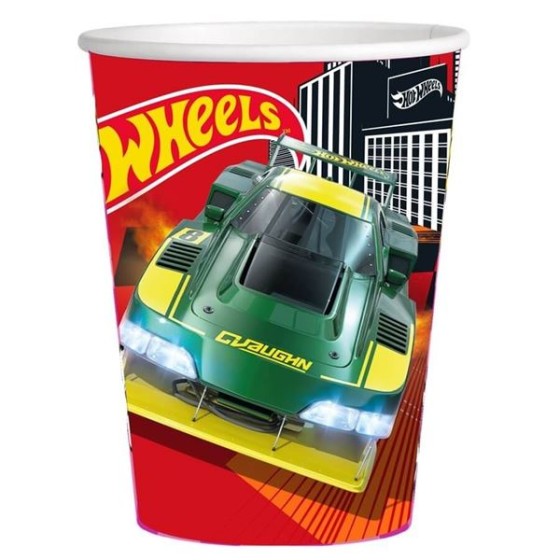 8 VASOS HOT WHEELS 250 ML